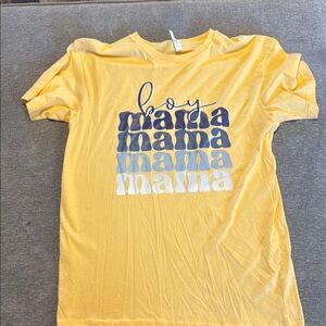Sunny Yellow Short Sleeve Tee with Boy  Mama Design